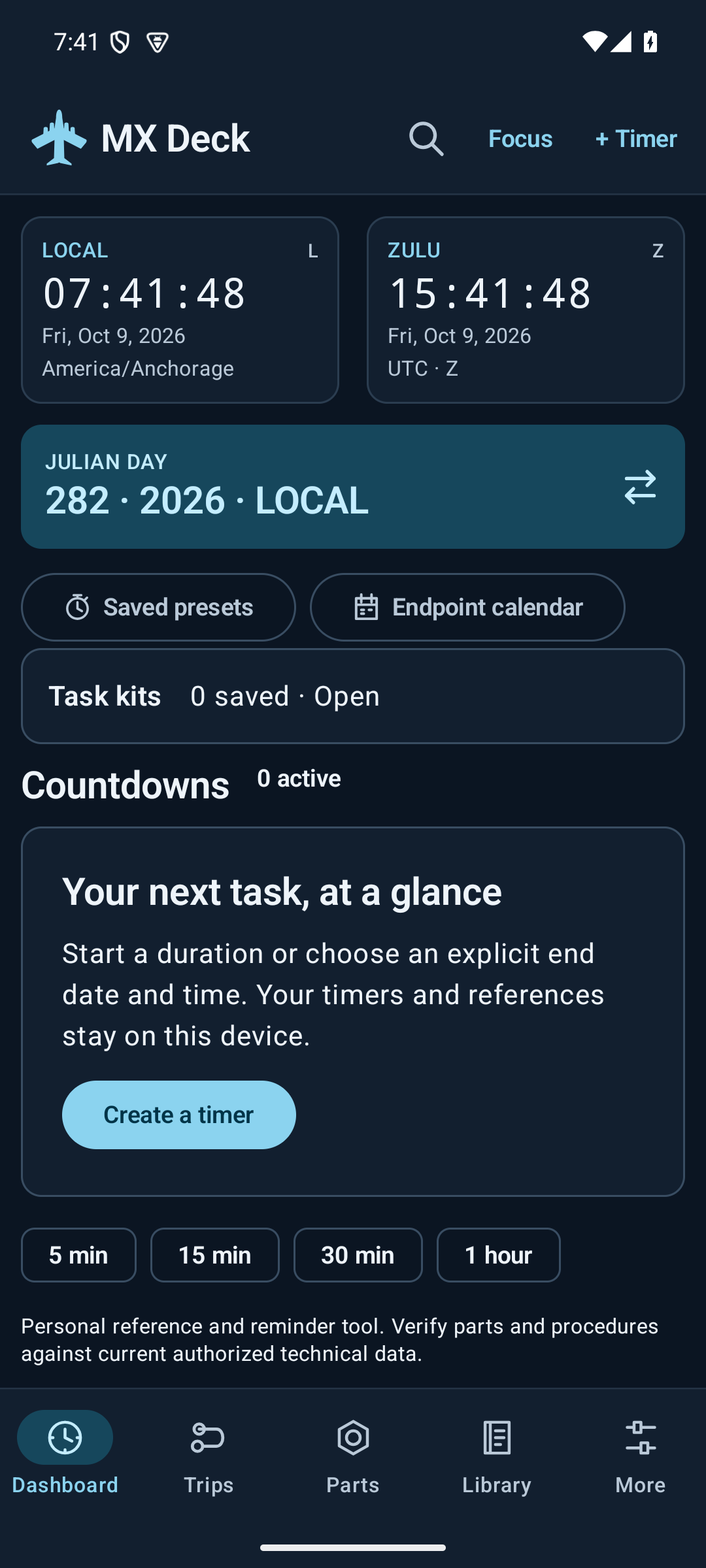 MX Deck dashboard running in the Android development emulator