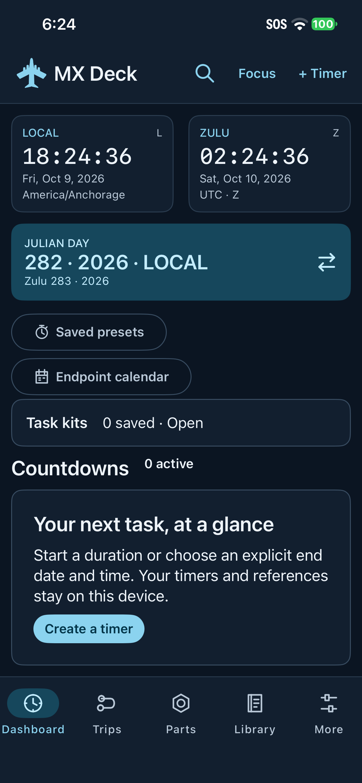 MX Deck dashboard running on a physical iPhone
